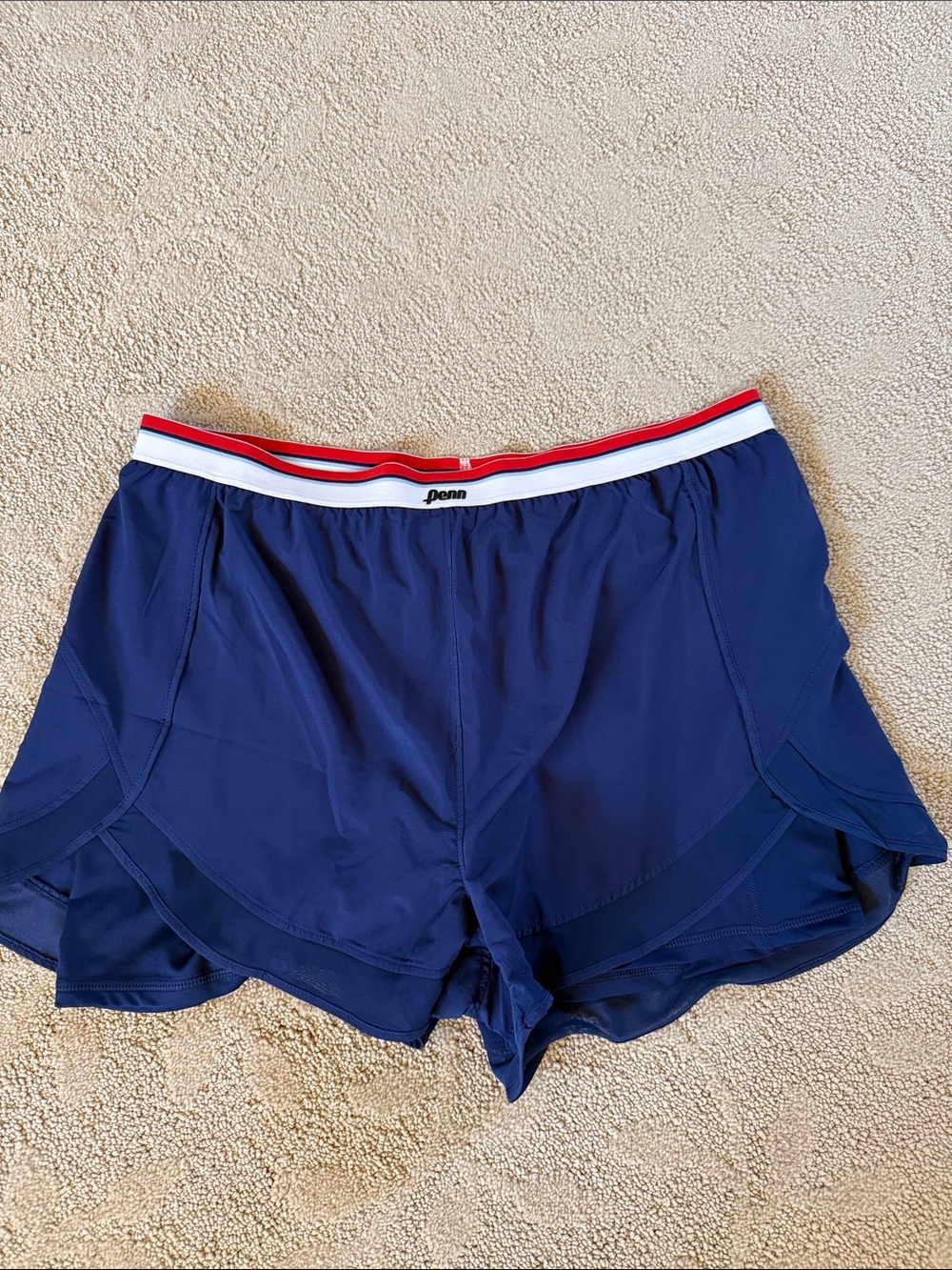 Navy Women's Athletic Shorts with Contrast Waistband